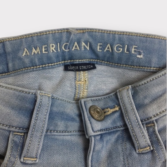American Eagle Super Hi-Rise Jeggings 00 Regular Light Wash - Picture 8 of 16